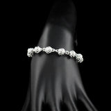 Vintage Hollow Ball Beaded Chain Bracelet 925 Sterling Silver Unisex Gift