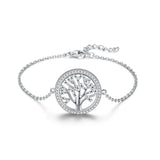 Life Tree Sterling Silver Bracelet DIY Couples Round Fortune Tree 925 Silver
