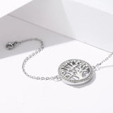 Life Tree Sterling Silver Bracelet DIY Couples Round Fortune Tree 925 Silver