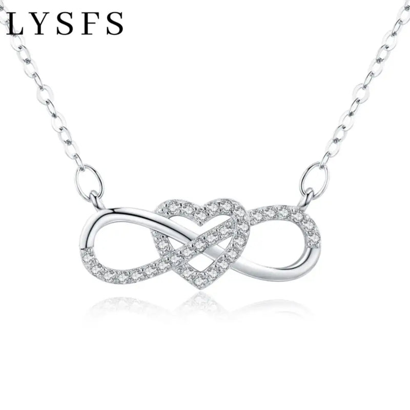 Silver Heart Necklace Love & Lucky Chain Fine Jewelry for Women