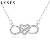 Silver Heart Necklace Love & Lucky Chain Fine Jewelry for Women