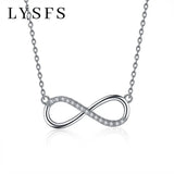 Silver Lucky 8 Chain Pendant Necklace For Women 925 Jewelry