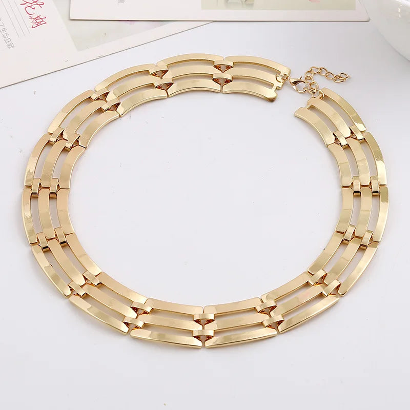 Choker Necklace Punk Torques Vintage Statement Plated Women Necklace