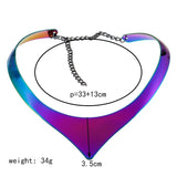 V Shape 3 Colors Rock Street Torques Colar Girl Punk Power Collar Choker Necklac