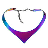 V Shape 3 Colors Rock Street Torques Colar Girl Punk Power Collar Choker Necklac