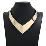 V Shape Torques Colar Girl Punk Power Choker Necklace