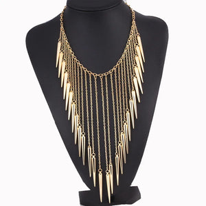 Vintage Rivet Tassel Punk Choker Necklace