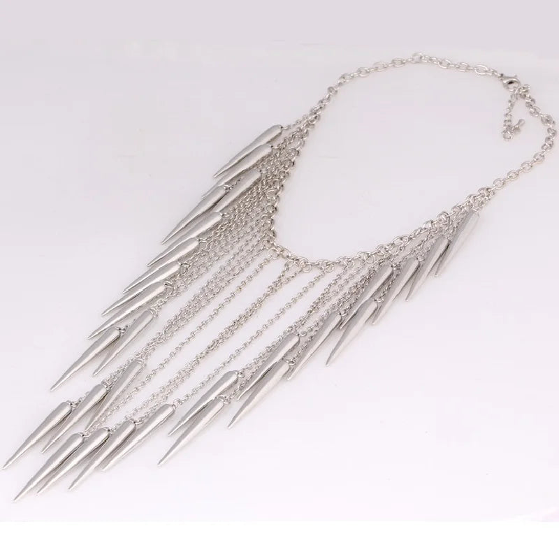 Vintage Rivet Tassel Punk Choker Necklace