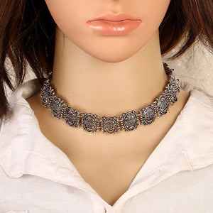 3 Color Steampunk Choker Necklace Vintage Charm Jewelry