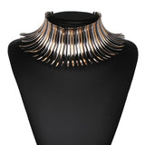 African Style Metal Punk Collar Choker Necklace Women Statement
