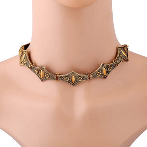 Metal Geometric Gothic Choker Necklace Punk Retro Collar Maxi Jewelry