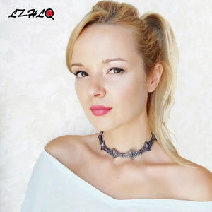 Metal Geometric Gothic Choker Necklace Punk Retro Collar Maxi Jewelry