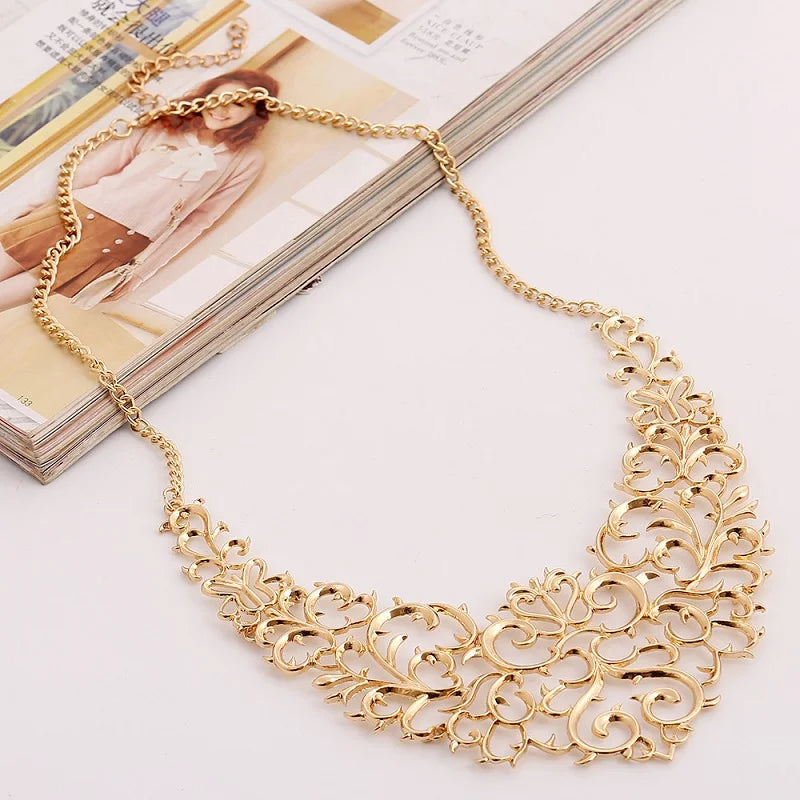 Vintage Flower Choker Necklace for Women Boho Statement Jewelry
