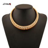 Geometric Metal Torques Women Choker Necklace Punk Maxi Collier Jewelry