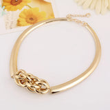 Maxi Punk Metal Choker Necklace Geometric Twist Pendant Necklace