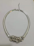 Maxi Punk Metal Choker Necklace Geometric Twist Pendant Necklace