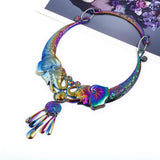 Retro Peacock Collar Choker Statement Necklace Women