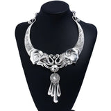Retro Peacock Collar Choker Statement Necklace Women