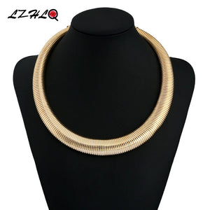 Exaggerated Punk Metal Choker Necklace for Women