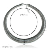 Exaggerated Punk Metal Choker Necklace for Women