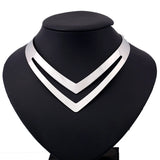 Geometric Hollow Metal Torques Women Smooth Choker Necklace Plated Punk Jewelry