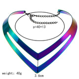 Geometric Hollow Metal Torques Women Smooth Choker Necklace Plated Punk Jewelry