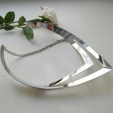 Geometric Hollow Metal Torques Women Smooth Choker Necklace Plated Punk Jewelry