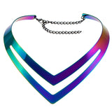 Geometric Hollow Metal Torques Women Smooth Choker Necklace Plated Punk Jewelry