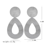 Metal Collar Statement Necklace Earrings Set Stripes Circle Choker