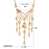 Skull Head Long Chain Necklace Punk Women Chunky Jewelry