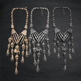 Skull Head Long Chain Necklace Punk Women Chunky Jewelry