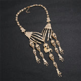 Skull Head Long Chain Necklace Punk Women Chunky Jewelry