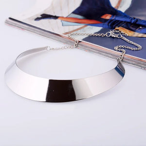 Punk Glossy Collar Choker Statement Necklace Women Necklaces