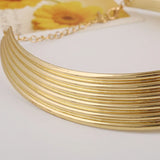 Rock Personality Stripe Choker Statement Necklace Metal Punk Clavicle