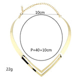 Rock V Metal Hollow Choker Necklace Women Statement Clavicle Collar