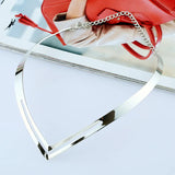 Rock V Metal Hollow Choker Necklace Women Statement Clavicle Collar