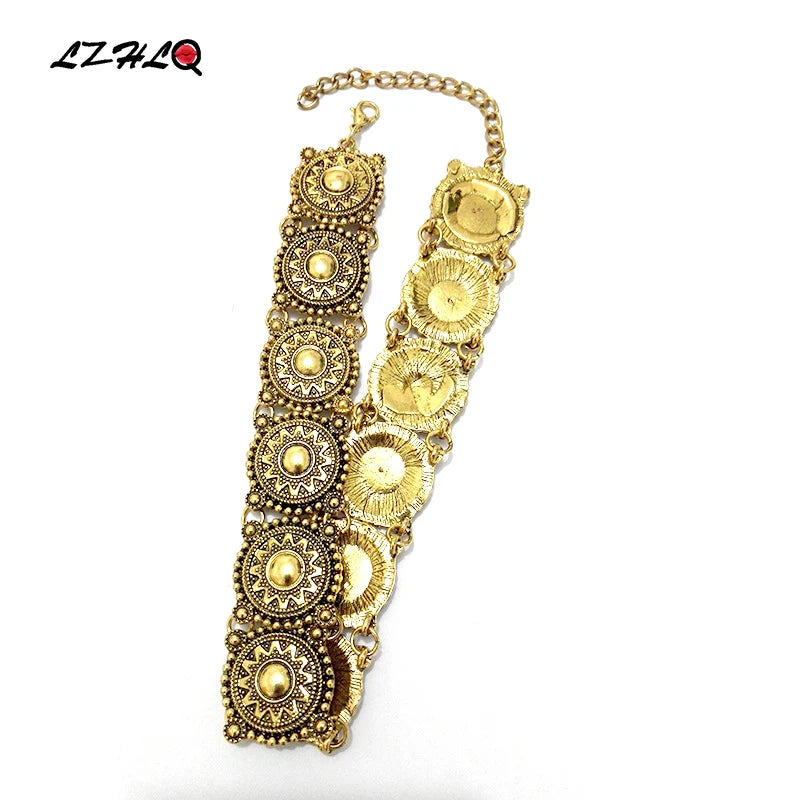 Vintage Carving Round Necklaces Women Short Choker Maxi Punk Torques Jewelry