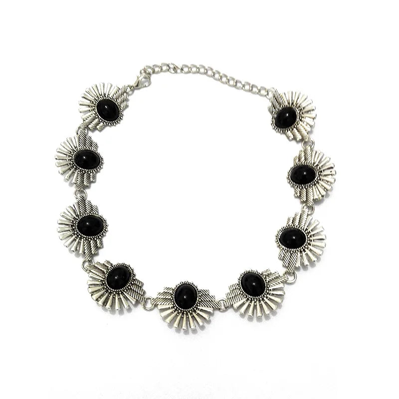 Vintage Geometric Turquois Collar Choker Statement Necklace Women