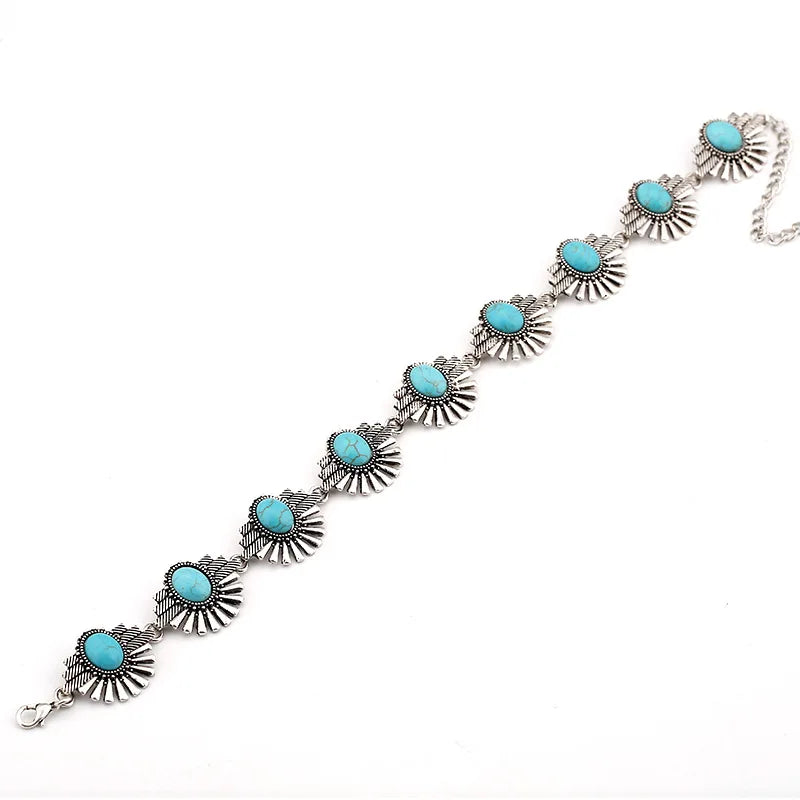 Vintage Geometric Turquois Collar Choker Statement Necklace Women