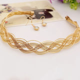 Maxi Metal Twist Choker Necklaces Multilayer Punk Statement