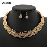 Maxi Metal Twist Choker Necklaces Multilayer Punk Statement