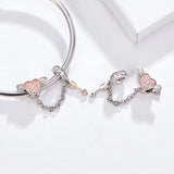 925 Sterling Heart Koala Silver Safety Chain Charm for Bracelet DIY Jewelry