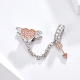 925 Sterling Heart Koala Silver Safety Chain Charm for Bracelet DIY Jewelry