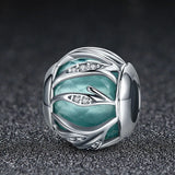 925 Silver Bracelet Charms Crystal Leaves Beads Gift
