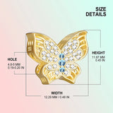 925 Silver Zircon Butterfly Charms for Bracelets DIY Jewelry