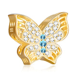 925 Silver Zircon Butterfly Charms for Bracelets DIY Jewelry