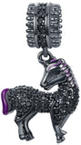 Sterling Silver Zircon Unicorn Dangle Charm for Bracelet Women Fine Jewelry