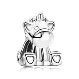 Sterling Silver Zircon Unicorn Dangle Charm for Bracelet Women Fine Jewelry