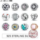 925 Silver Round Beads Charms for Snake Bracelets DIY Jewelry Gift