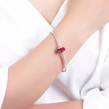 925 Silver Flower Glass Beads for Charm Bracelets Necklaces DIY Jewelry